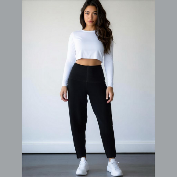 Spanx Seamless Leggings Womens 1X Plus Blue Side Zip High Rise Cropped Athletic - Picture 1 of 10